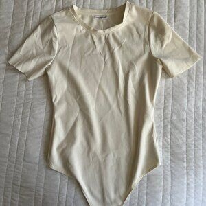 Good American Scuba Bodysuit Cream Sz 3